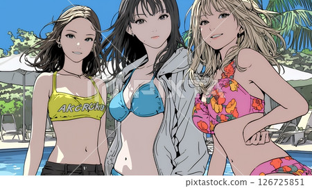 年輕女性朋友享受海灘度假 126725851