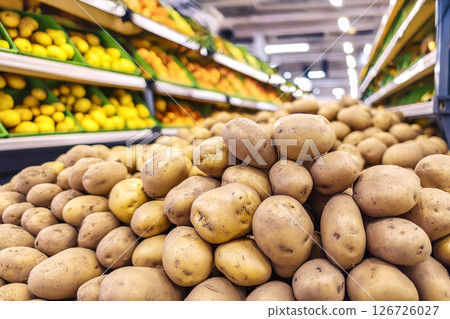Image of potatoes sold in a supermarket 126726027