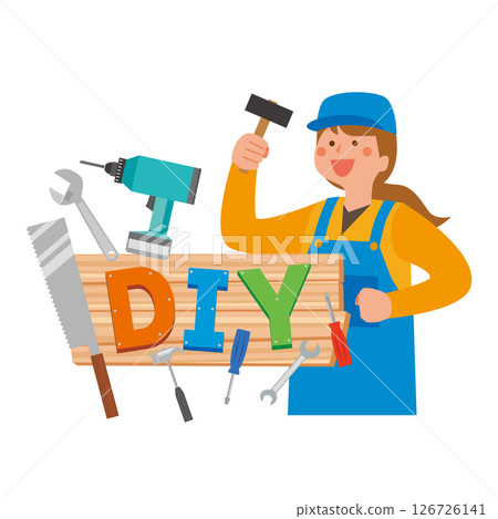 一位女士正在DIY字母 126726141