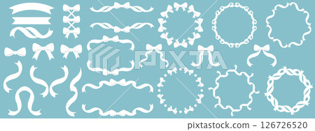 Ribbon frame and decoration set - White Ribbon frame and decoration set - White 126726520
