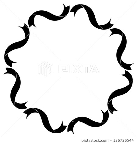 Simple ribbon circular frame in monochrome Simple ribbon circular frame in monochrome 126726544