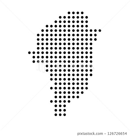 Greenland dotted map. Black spot pixel illustration isolated on white background. Vector circle mosaic. Greenland dotted map. Black spot pixel illustration isolated on white background. Vector circle mosaic. 126726654