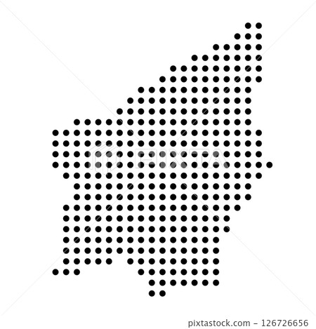 San Marino country dotted map. Black spot pixel illustration isolated on white background. Vector circle mosaic. 126726656