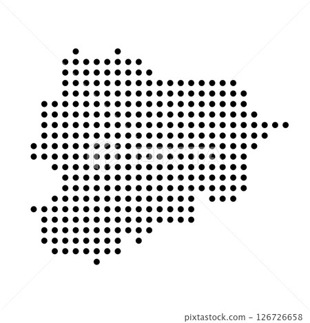 Andorra country dotted map. Black spot pixel illustration isolated on white background. Vector circle mosaic. Andorra country dotted map. Black spot pixel illustration isolated on white background. Vector circle mosaic. 126726658