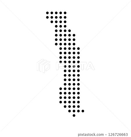 Togo country dotted map. Black spot pixel illustration isolated on white background. Vector circle mosaic. Togo country dotted map. Black spot pixel illustration isolated on white background. Vector circle mosaic. 126726663