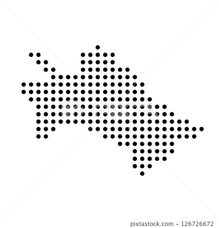 Turkmenistan country dotted map. Black spot pixel illustration isolated on white background. Vector circle mosaic. Turkmenistan country dotted map. Black spot pixel illustration isolated on white background. Vector circle mosaic. 126726672