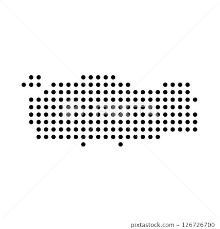 Turkey country dotted map. Black spot pixel illustration isolated on white background. Vector circle mosaic. Turkey country dotted map. Black spot pixel illustration isolated on white background. Vector circle mosaic. 126726700