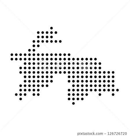 Tajikistan country dotted map. Black spot pixel illustration isolated on white background. Vector circle mosaic. Tajikistan country dotted map. Black spot pixel illustration isolated on white background. Vector circle mosaic. 126726720