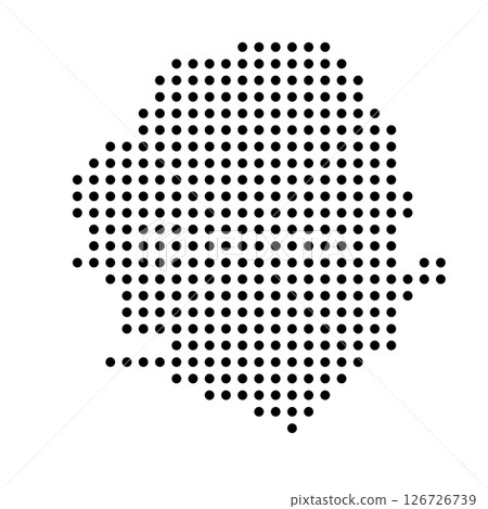 Sierra Leone country dotted map. Black spot pixel illustration isolated on white background. Vector circle mosaic. 126726739
