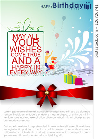 Happy Birthday vector background design and confetti decoration element for birth day celebration greeting card design. Vector and illustration eps 10. 126726741