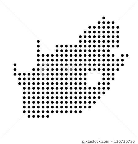 South Africa country dotted map. Black spot pixel illustration isolated on white background. Vector circle mosaic. South Africa country dotted map. Black spot pixel illustration isolated on white background. Vector circle mosaic. 126726756