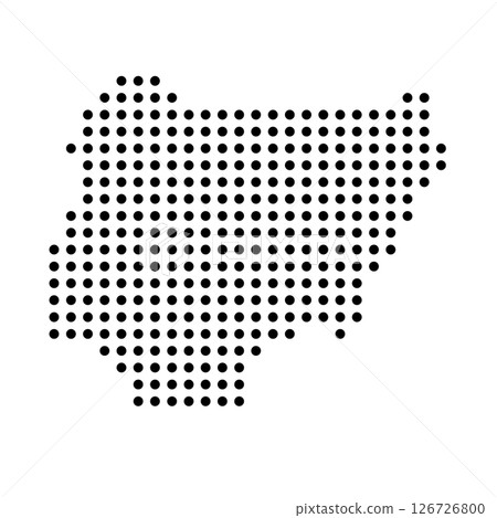 Nigeria country dotted map. Black spot pixel illustration isolated on white background. Vector circle mosaic. Nigeria country dotted map. Black spot pixel illustration isolated on white background. Vector circle mosaic. 126726800