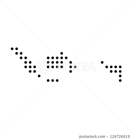 Indonesia country dotted map. Black spot pixel illustration isolated on white background. Vector circle mosaic. 126726818