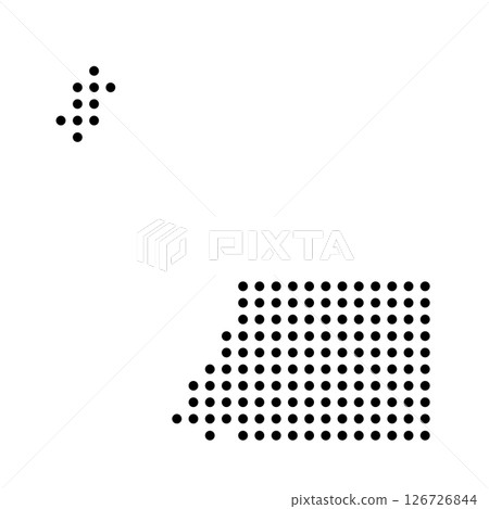 Equatorial Guinea country dotted map. Black spot pixel illustration isolated on white background. Vector circle mosaic. 126726844