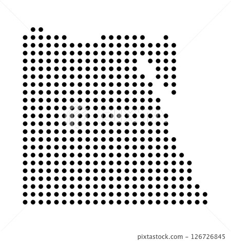 Egypt country dotted map. Black spot pixel illustration isolated on white background. Vector circle mosaic. Egypt country dotted map. Black spot pixel illustration isolated on white background. Vector circle mosaic. 126726845