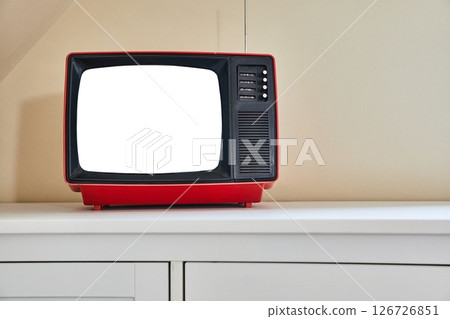 Old Tube TV Blank SCreen Old Tube TV Blank SCreen 126726851
