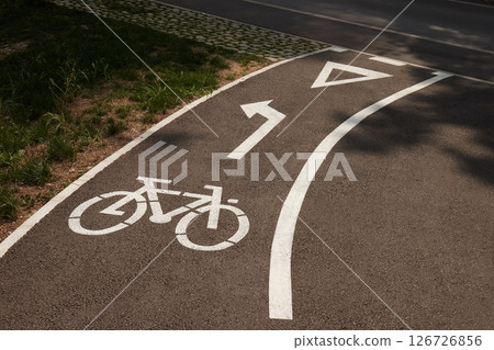 Bicycle lane signs 126726856