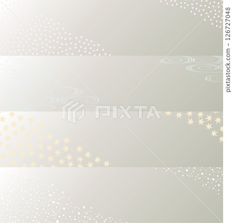 Gray tone background material for spring, summer, autumn and winter. Japanese style four seasons. 126727048
