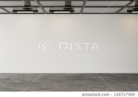 This rendering showcases a spacious, empty room designed for creative layouts and decorating possibilities. The minimalist style emphasizes clean lines and ample space 126727369