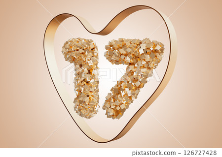 This birthday card showcases a warm beige background with a heart-shaped design. The prominent number 17 is artistically crafted in textured golden hues, making it a perfect celebration card This birthday card showcases a warm beige background with a heart-shaped design. The prominent number 17 is artistically crafted in textured golden hues, making it a perfect celebration card 126727428