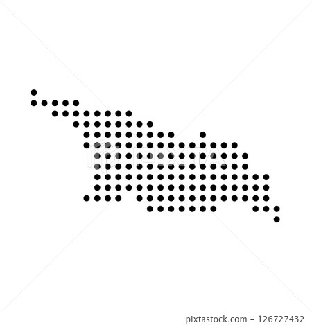 Georgia country dotted map. Black spot pixel illustration isolated on white background. Vector circle mosaic. 126727432