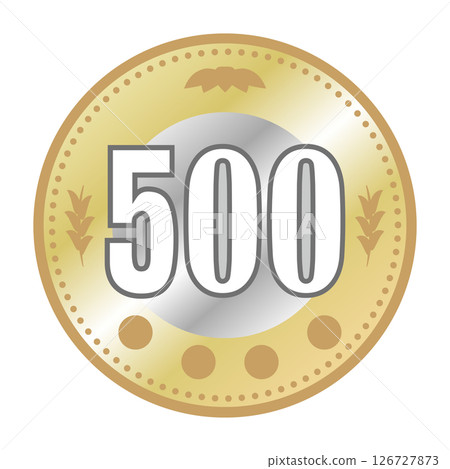 500日圓硬幣插圖/向量圖 126727873