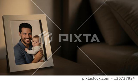 Father and Baby Photo Frame 126727954