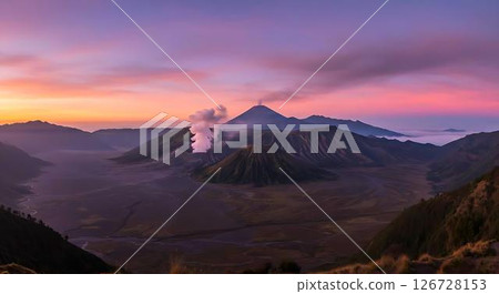Volcanic Sunrise Landscape, Bromo Tengger Semeru National Park Volcanic Sunrise Landscape, Bromo Tengger Semeru National Park 126728153