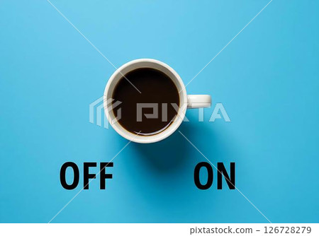 Coffee On Off Switch Concept Photo Coffee On Off Switch Concept Photo 126728279
