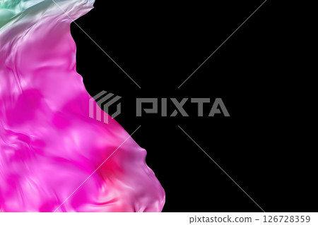 Colorful flowing shapes move gracefully on a black background, showcasing an engaging color gradient. The design allows for ample copy space, enhancing visual appeal Colorful flowing shapes move gracefully on a black background, showcasing an engaging color gradient. The design allows for ample copy space, enhancing visual appeal 126728359