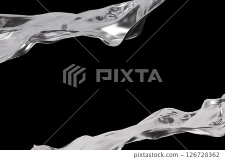 Chrome elements intertwine and flow smoothly across a deep black backdrop, creating an artistic display that emphasizes depth and movement, inviting viewers into a dynamic visual experience Chrome elements intertwine and flow smoothly across a deep black backdrop, creating an artistic display that emphasizes depth and movement, inviting viewers into a dynamic visual experience 126728362