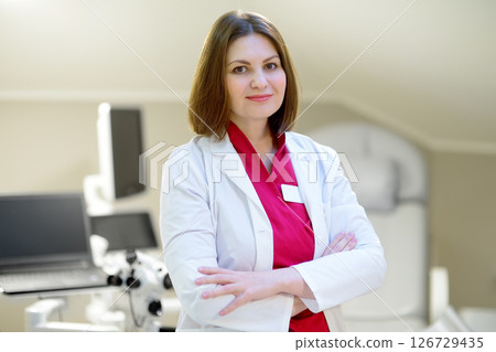 Portrait of female obstetrician gynecologist in office during work. 126729435