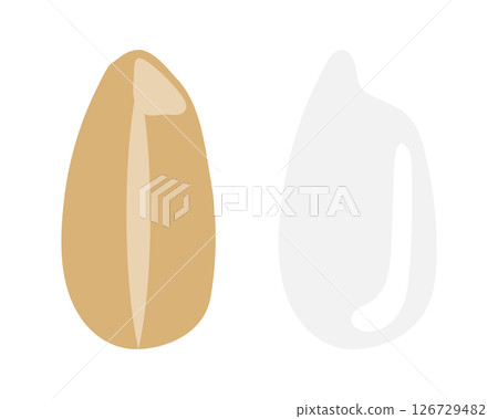 Set of brown rice and white rice illustrations Set of brown rice and white rice illustrations 126729482