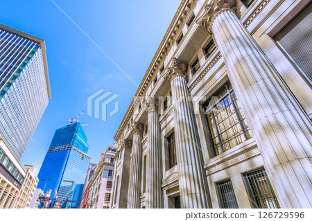 Tokyo cityscape in May. View of Sumitomo Mitsui Trust Bank and the redevelopment project of Nihonbashi 1-chome. Into a new era... = 28th Tokyo cityscape in May. View of Sumitomo Mitsui Trust Bank and the redevelopment project of Nihonbashi 1-chome. Into a new era... = 28th 126729596