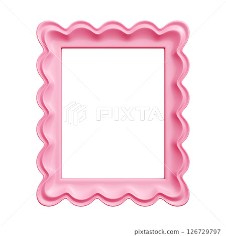 Scallop frame 3d pink border exhibits shell-reminiscent wavy shape. Curling ripples craft decorative rectangular perimeter. Enchanting womanly detail provides whimsical flair for greetings or invites. Scallop frame 3d pink border exhibits shell-reminiscent wavy shape. Curling ripples craft decorative rectangular perimeter. Enchanting womanly detail provides whimsical flair for greetings or invites. 126729797
