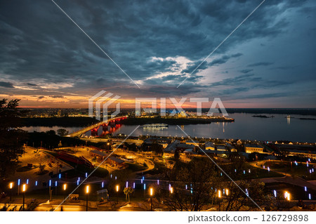 Nught Glow: Kanavinsky Bridge and Alexander Nevsky Cathedral Nught Glow: Kanavinsky Bridge and Alexander Nevsky Cathedral 126729898