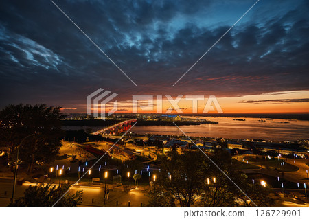 Nught Glow: Kanavinsky Bridge and Alexander Nevsky Cathedral Nught Glow: Kanavinsky Bridge and Alexander Nevsky Cathedral 126729901