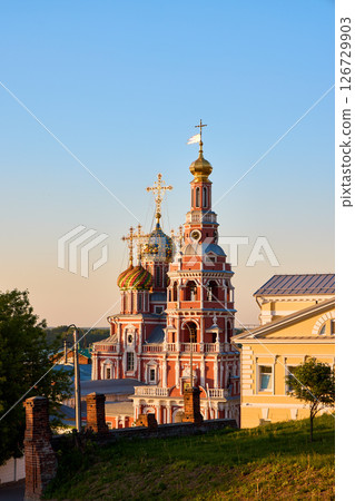 Stroganov Church at Evening in Nizhny Novgorod Stroganov Church at Evening in Nizhny Novgorod 126729903