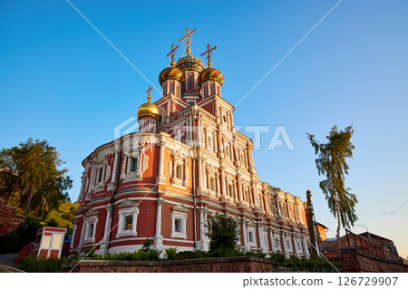 Stroganov Church at Evening in Nizhny Novgorod Stroganov Church at Evening in Nizhny Novgorod 126729907