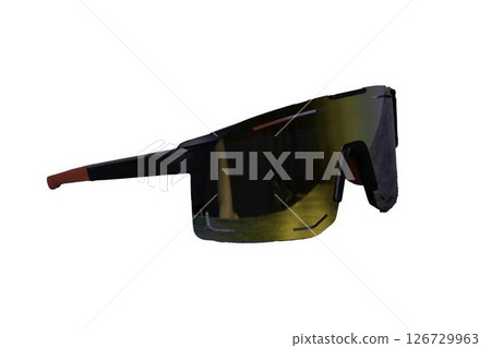 Cycling glasses for sports, unisex, plastic, with red temples. Cycling glasses for sports, unisex, plastic, with red temples. 126729963