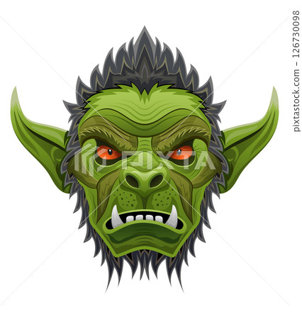menacing and scary green goblin troll orc stands in a warlike pose vector illustration menacing and scary green goblin troll orc stands in a warlike pose vector illustration 126730098