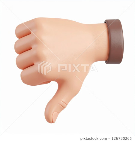 3D Render of a Light Peach Thumbs Down Gesture 3D Render of a Light Peach Thumbs Down Gesture 126730265