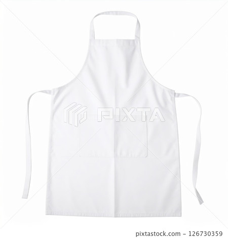 White Cotton Apron with Two Pockets 126730359