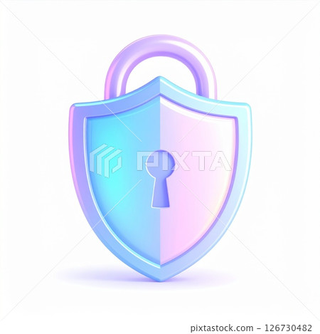 Pastel Blue Pink Holographic Lock Shield Icon Pastel Blue Pink Holographic Lock Shield Icon 126730482