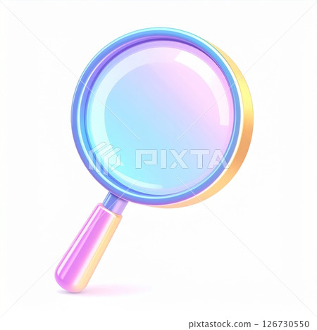Pastel Holographic Magnifying Glass 3D Render 126730550