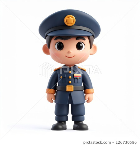 Cute Cartoon Police Officer Illustration Cute Cartoon Police Officer Illustration 126730586