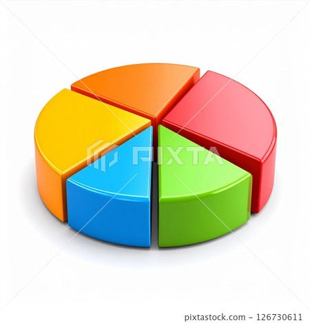 Colorful 3D Pie Chart Data Visualization 126730611