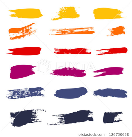 Set of different strokes of colored paint on a white background - Vector Set of different strokes of colored paint on a white background - Vector 126730638