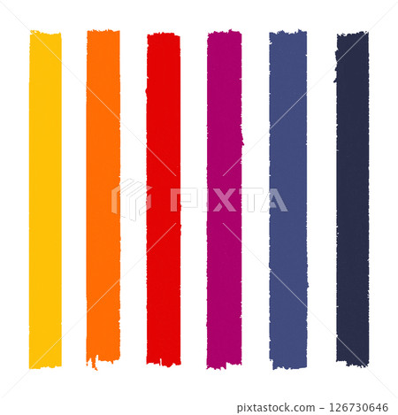 Set of different strokes of colored paint on a white background - Vector 126730646