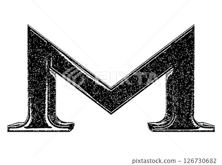 Vector rough font. Black accident letter. 126730682